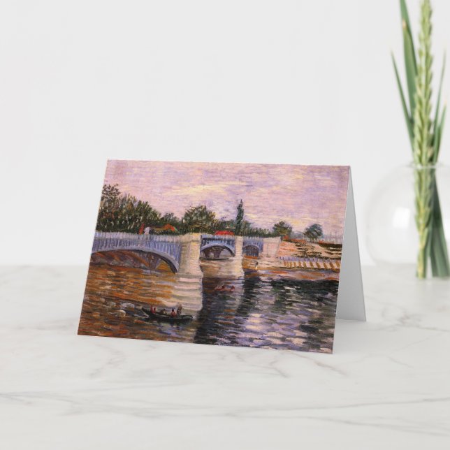 Van Gogh Seinefloden med Pont del Grande Jette Kort (Framsida)