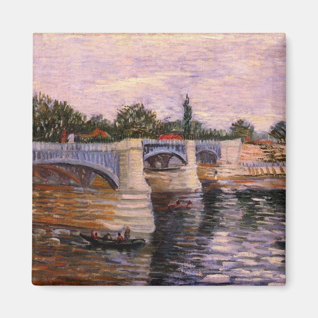 Van Gogh Seinefloden med Pont del Grande Jette Magnet (Framsidan)