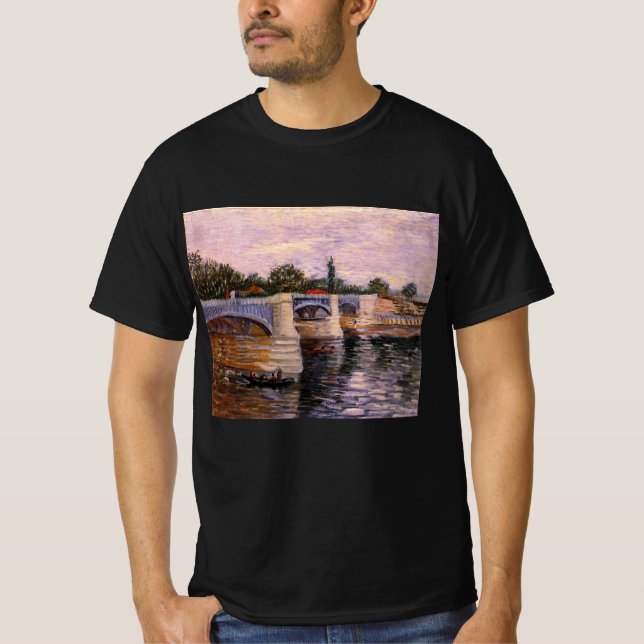 Van Gogh Seinefloden med Pont del Grande Jette T Shirt (Framsida)