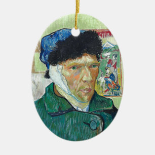 Van Gogh Self-porträtt Bandaged Ear Painting Julgransprydnad Keramik