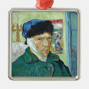 Van Gogh Self-porträtt Bandaged Ear Painting Julgransprydnad Metall