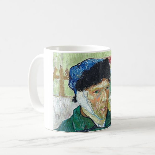 Van Gogh Self-porträtt Bandaged Ear Painting Kaffemugg (Framsida vänster)