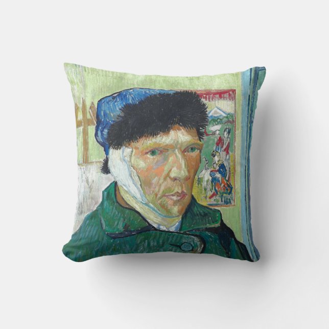 Van Gogh Self-porträtt Bandaged Ear Painting Kudde (Framsida)