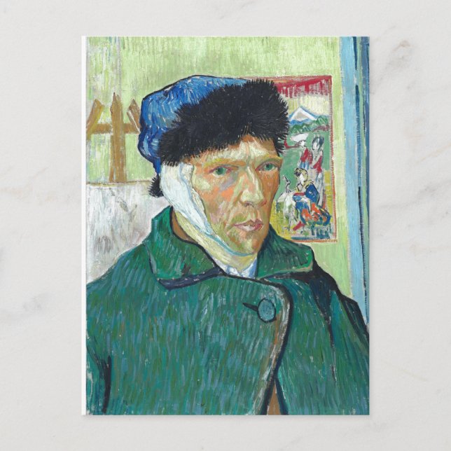 Van Gogh Self-porträtt Bandaged Ear Painting Vykort (Framsida)