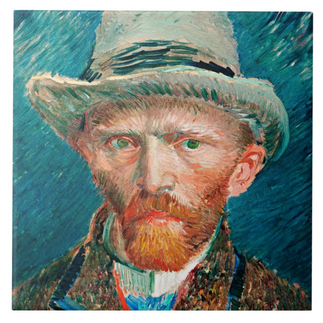 Van Gogh - Self-Porträtt, Kakelplatta (Framsidan)