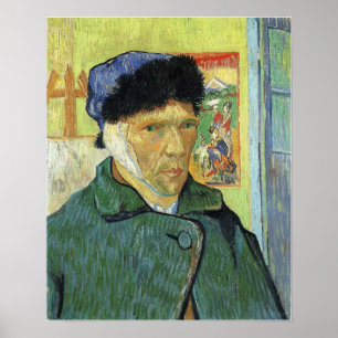 Van Gogh - Self-Porträtt med bandage 1889 Poster