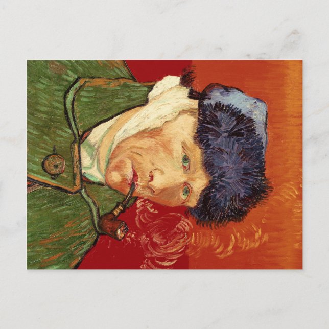 Van Gogh Self-porträtt med Bandaged Ear och Pipe Vykort (Framsida)