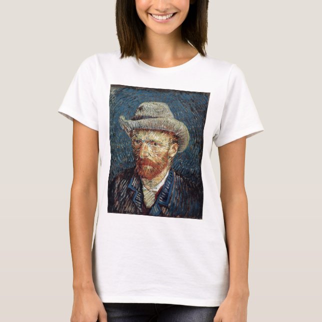 Van Gogh Self-Porträtt med Grått Felt Hat Tröja (Framsida)