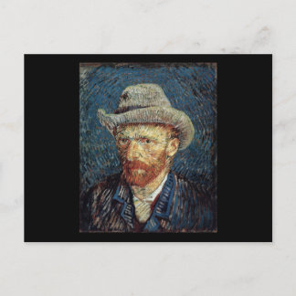 Van Gogh Self-Porträtt med Grått Felt Hat Vykort