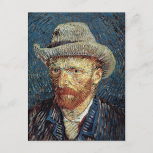 Van Gogh Self-Porträtt med Grått Felt Hat Vykort