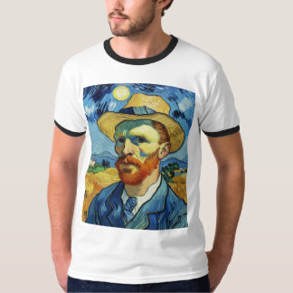 Van Gogh "Self-Porträtt med Straw Hat" T-shirt