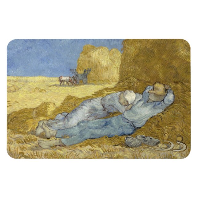 Van Gogh Siesta efter Millet Magnet (Horisontell)