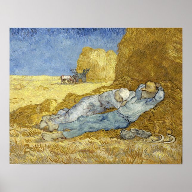 Van Gogh - Siesta (efter Millet) Poster (Framsidan)