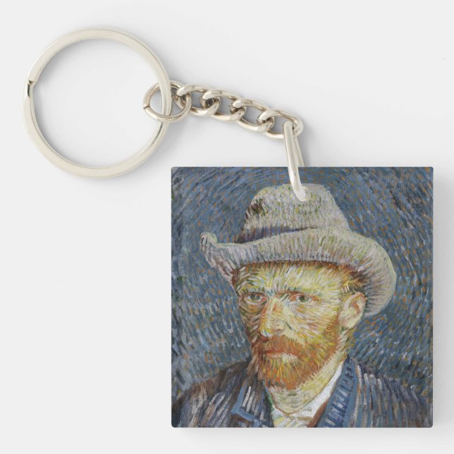 Van Gogh Självporträtt Grått Felt Hat Painting Art (Framsidan)