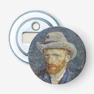 Van Gogh Självporträtt Grått Felt Hat Painting Art Flasköppnare