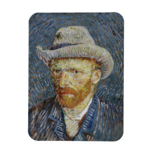 Van Gogh Självporträtt Grått Felt Hat Painting Art Magnet