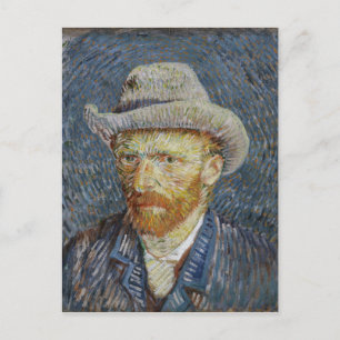 Van Gogh Självporträtt Grått Felt Hat Painting Art Vykort