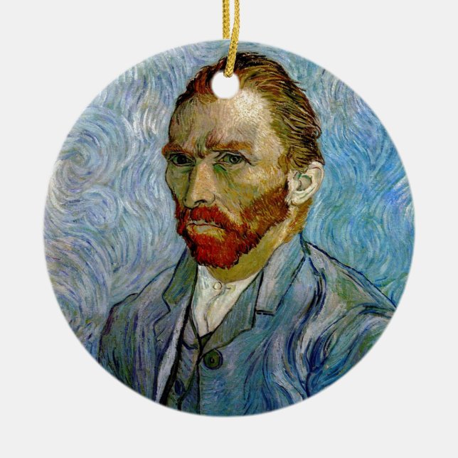 Van Gogh Självporträtt Julgransprydnad Keramik (Framsidan)