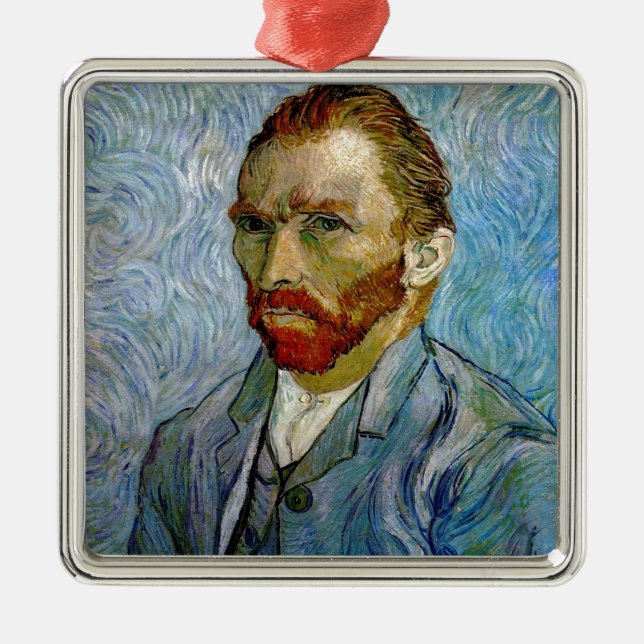 Van Gogh Självporträtt Julgransprydnad Metall (Framsidan)