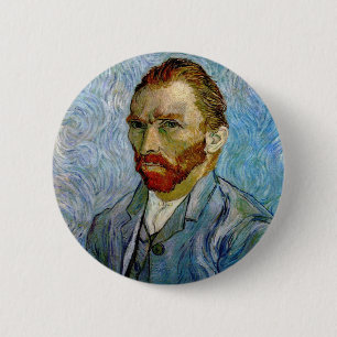 Van Gogh Självporträtt Knapp