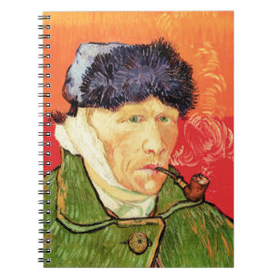 Van Gogh - Självporträtt med Bandaged Ear & Pipe Anteckningsbok