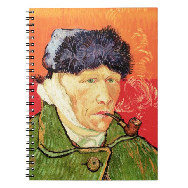 Van Gogh - Självporträtt med Bandaged Ear & Pipe Anteckningsbok (Framsidan)