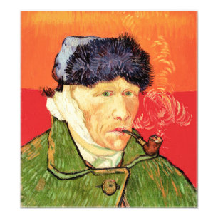 Van Gogh - Självporträtt med Bandaged Ear & Pipe Fototryck