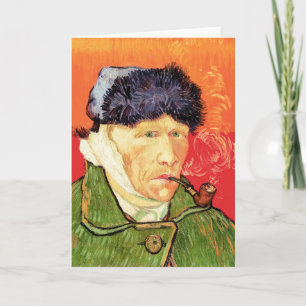 Van Gogh - Självporträtt med Bandaged Ear & Pipe Kort