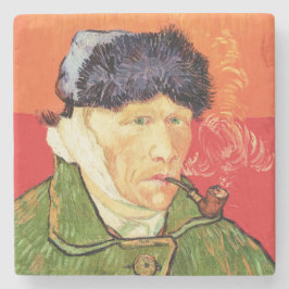 Van Gogh - Självporträtt med Bandaged Ear & Pipe Stenunderlägg