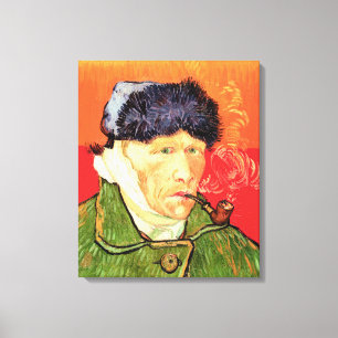 Van Gogh - Självporträtt med förband örat & pipa Canvastryck