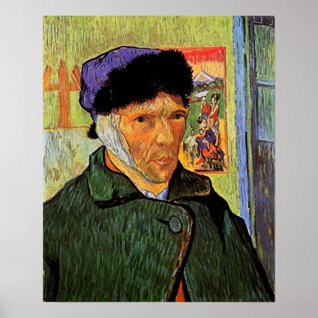 Van Gogh; Självporträtt med förbundet öra Poster (Framsidan)