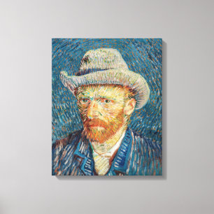 Van Gogh - Självporträtt med grå filtad hatt Canvastryck