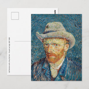 Van Gogh - Självporträtt med grå filthatt Vykort