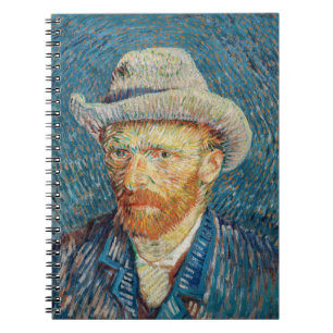 Van Gogh - Självporträtt med Grått Felt Hat Anteckningsbok