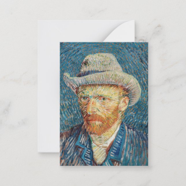 Van Gogh - Självporträtt med Grått Felt Hat Anteckningskort (Framsida)
