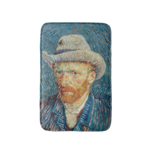 Van Gogh - Självporträtt med Grått Felt Hat Badrumsmatta