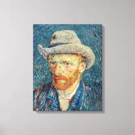 Van Gogh - Självporträtt med Grått Felt Hat Canvastryck