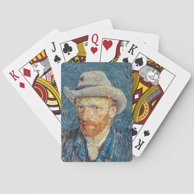 Van Gogh - Självporträtt med Grått Felt Hat Casinokort (Baksidan)