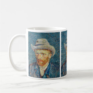 Van Gogh - Självporträtt med Grått Felt Hat Kaffemugg