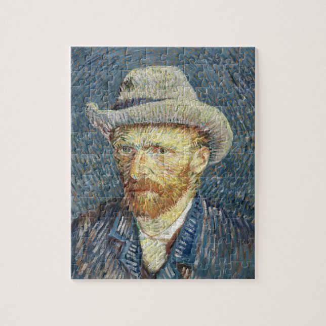 Van Gogh Självporträtt med Grått Felt Hat Pussel (Vertikal)