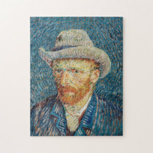 Van Gogh - Självporträtt med Grått Felt Hat Pussel