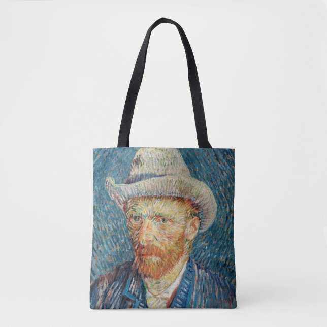 Van Gogh - Självporträtt med Grått Felt Hat Tygkasse (Framsida)