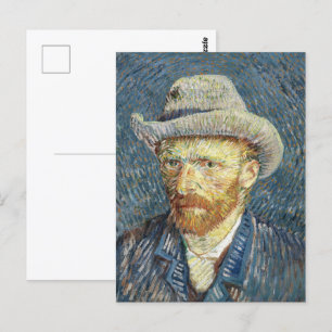 Van Gogh Självporträtt med Grått Felt Hat Vykort