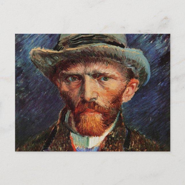 Van Gogh, Självporträtt med Grått Felt Hat Vykort (Framsida)