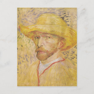 van Gogh - Självporträtt med Straw Hat (1887) Vykort