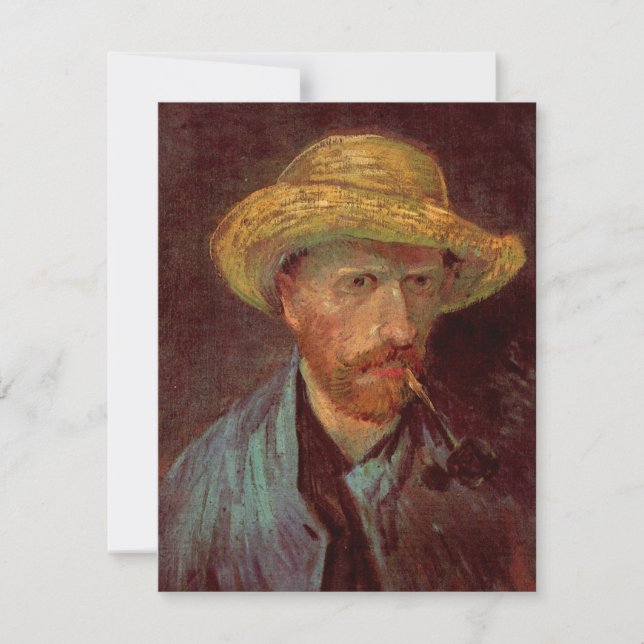 Van Gogh Självporträtt med Straw Hat och Pipe (Framsida)