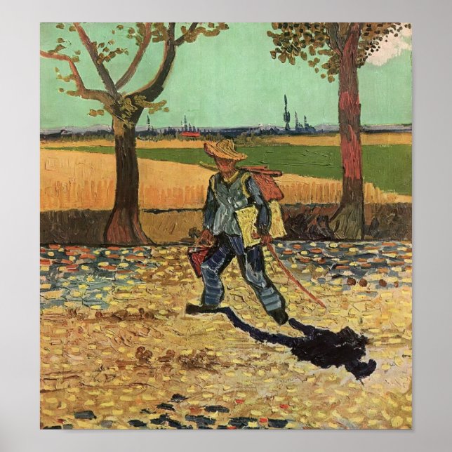 Van Gogh - Självporträtt på vägen till Tarascon Poster (Framsidan)