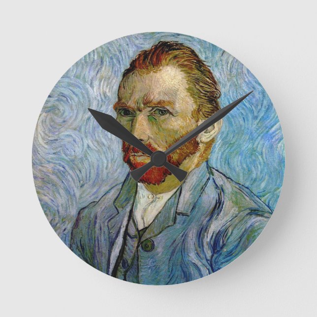 Van Gogh självporträtt Rund Klocka (Framsida)