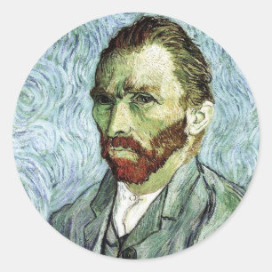 Van Gogh självporträtt Runt Klistermärke