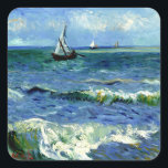 Van Gogh - Sjölandskapet Fyrkantigt Klistermärke<br><div class="desc">Vincent van Goghs berömd,  Sjölandskap</div>